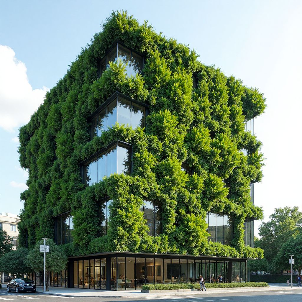 Perete verde exterior pentru clădire de birouri