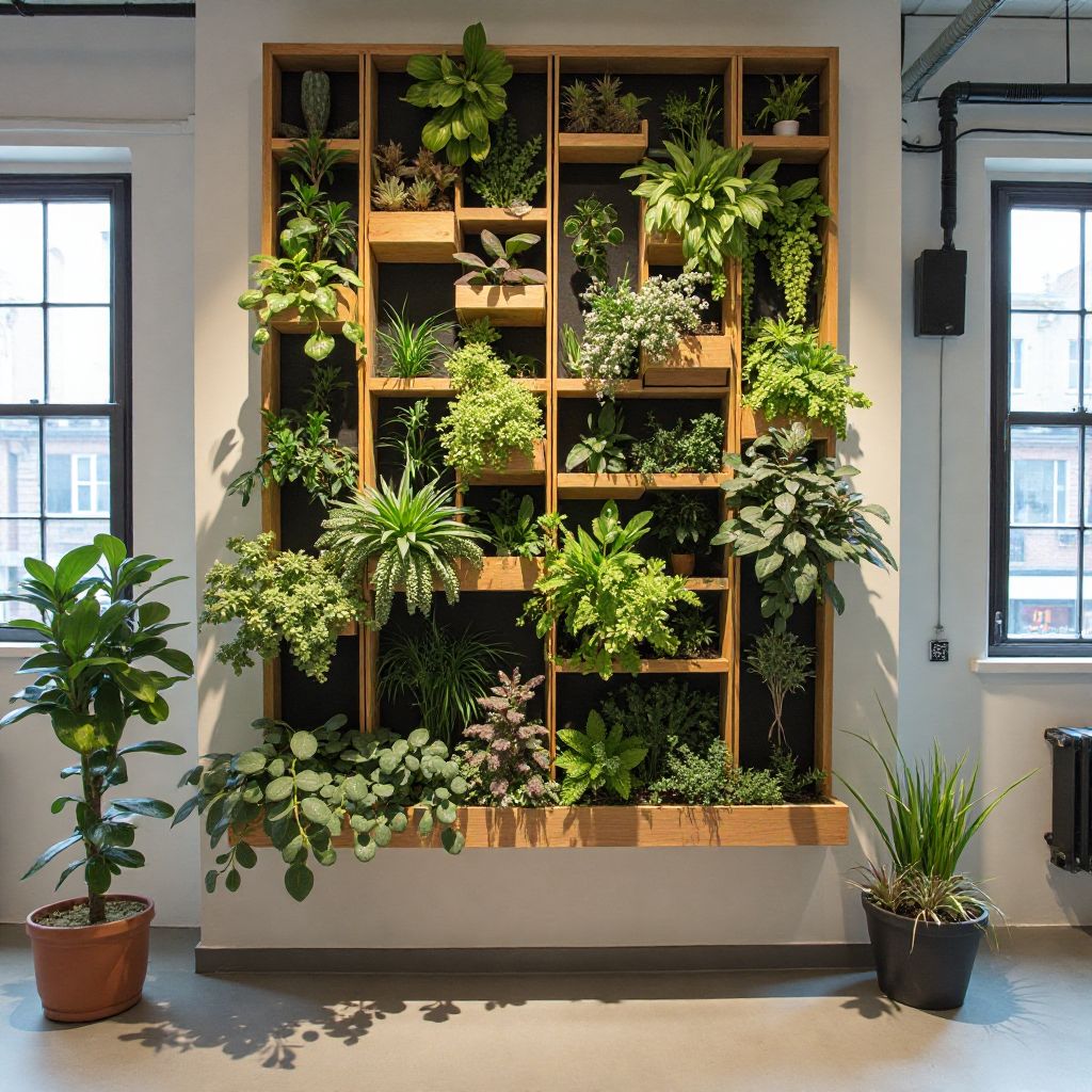 Mini grădină verticală pentru spațiu de coworking