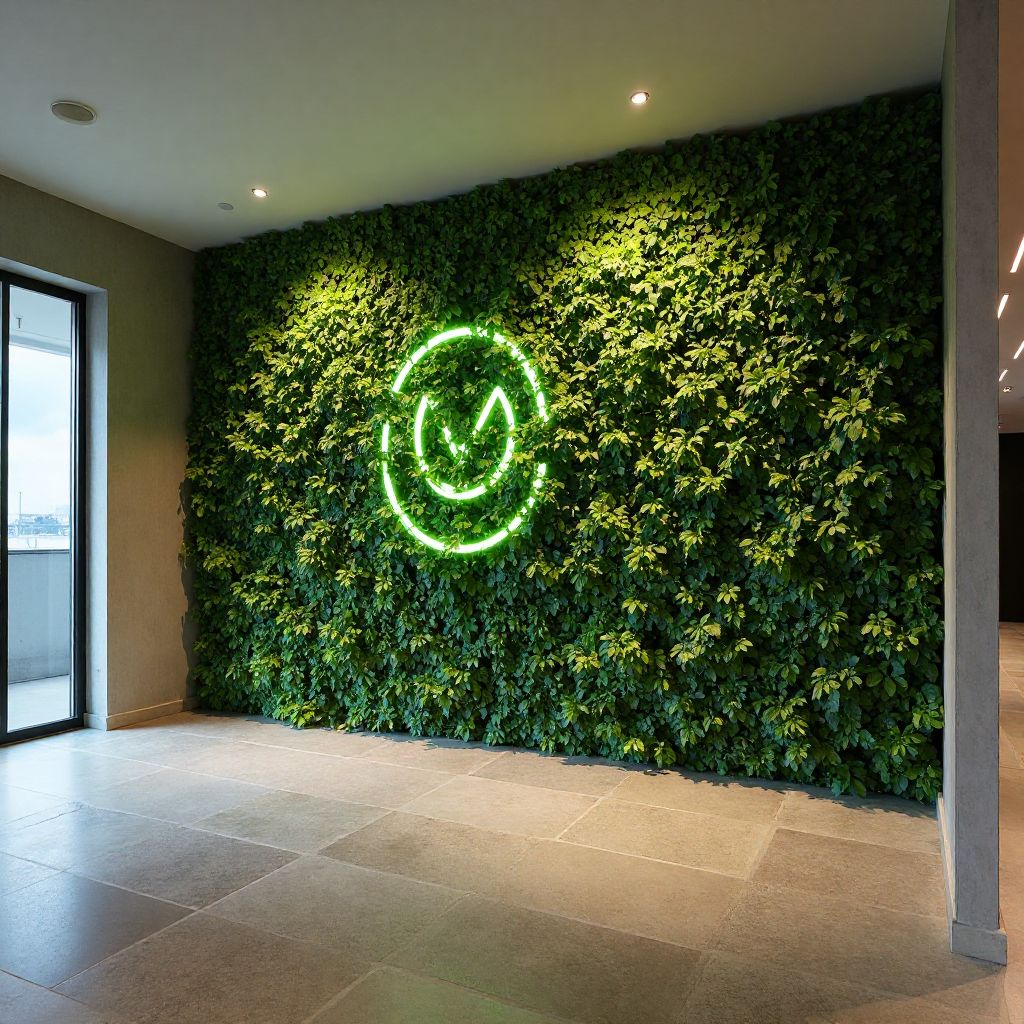 Perete verde în recepția unei corporații