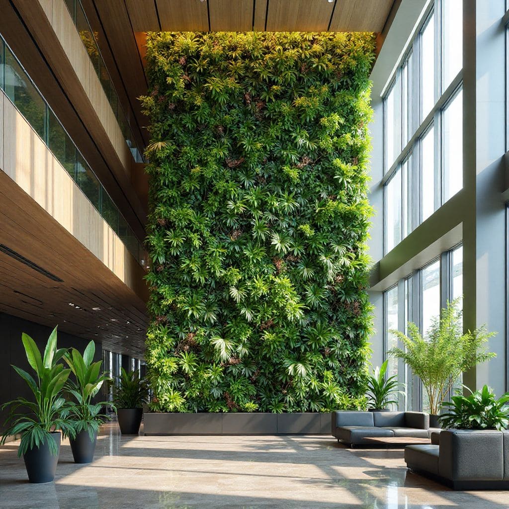 Grădină verticală în lobby corporativ