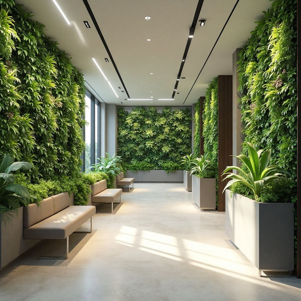 Clinică medicală cu pereți verzi terapeutici